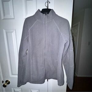Pre-Owned Tek Gear 1X Gray Full Zip Fleece Jacket w/ Neon Trim Women's Plus Size